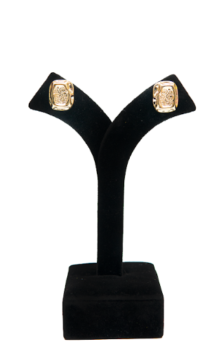 Stylish Gold Finish Textured Stud Earrings for Women